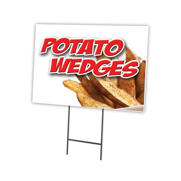 Potato Wedges Yard Sign & Stake outdoor plastic coroplast window, C-1216-DS-Potato Wedges